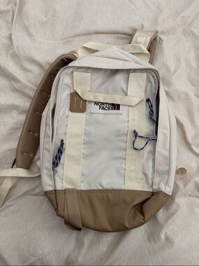 The North Face Cream and Brown Field Backpack